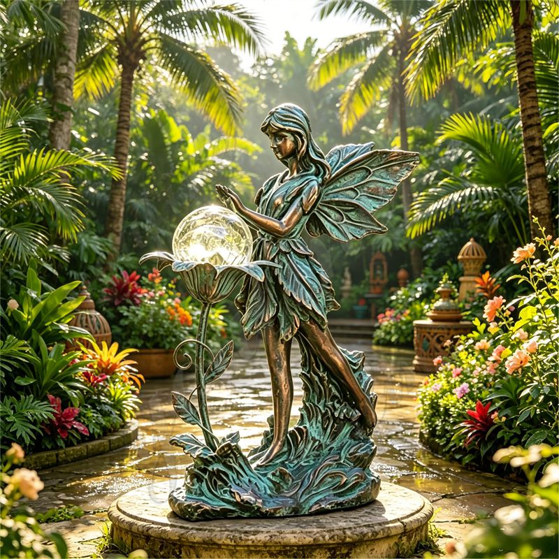 Бронзовая статуя феи в натуральную величину для сада