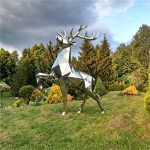 Зеркальная Геометрическая Скульптура Оленя Из Нержавеющей Стали