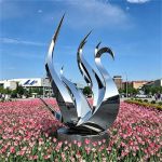 Абстрактная Скульптура Лебедя Из Нержавеющей Стали