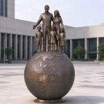 Бронзовая скульптура «Семья на глобусе»
