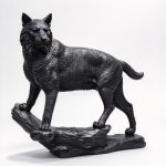 Бронзовая скульптура рыси BAN-614 — визуализация 4