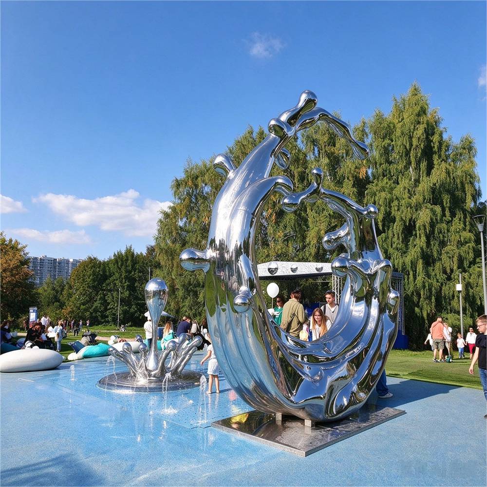 Спиральная стальная скульптура в московском парке